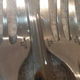 11 silver-plated cake forks by Christofle Pompadour