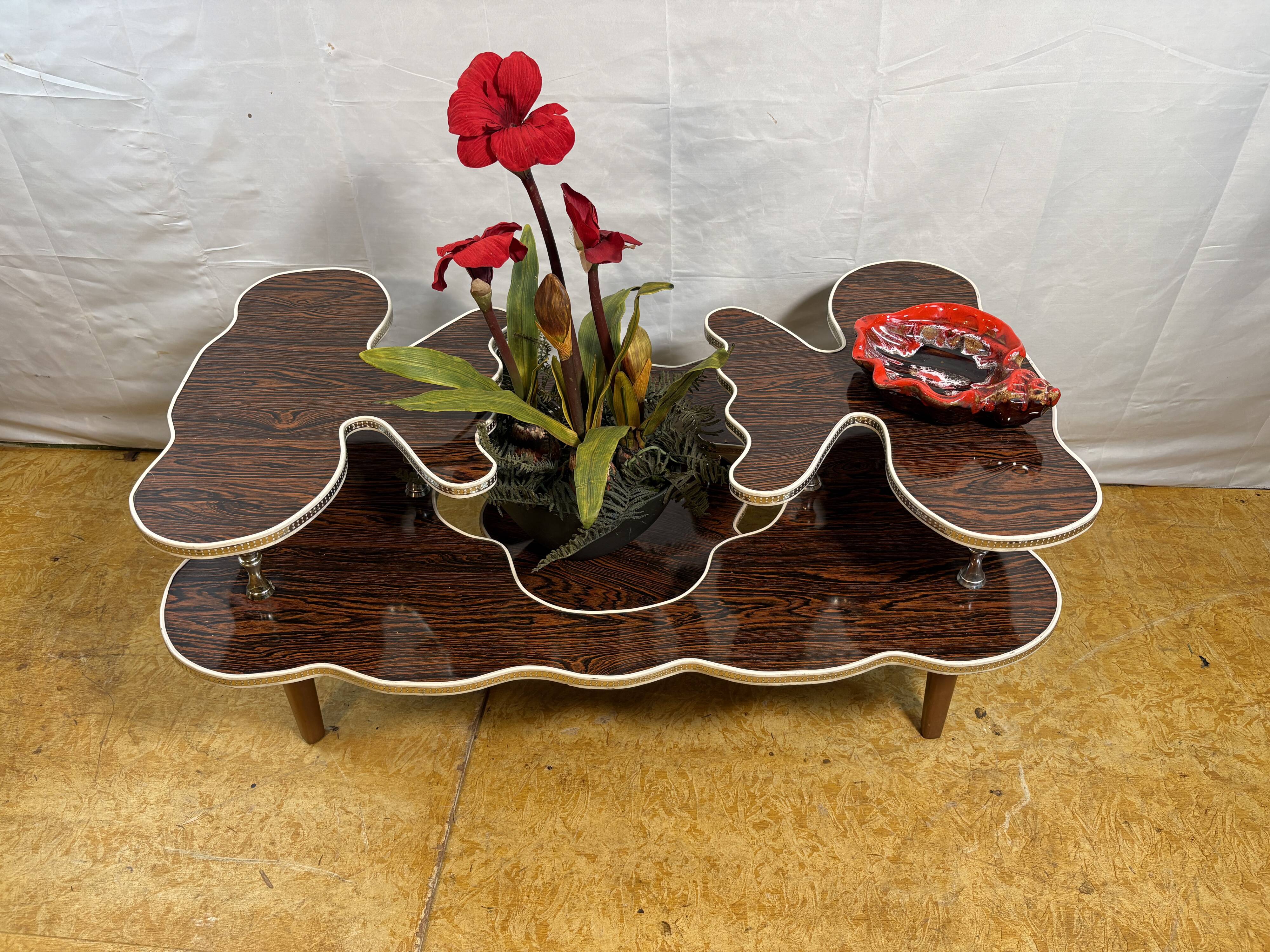 Mid-Century Retro Vintage Tiered Coffee Table / Plant Stand 1960  Formica