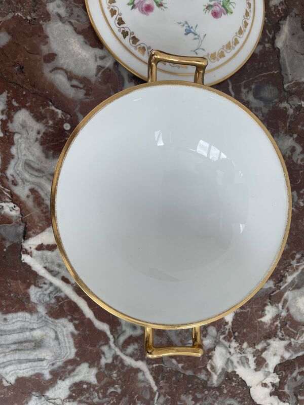 Antique, drageoir, porcelaine de Sèvres, Manufacture Royale, XIXème, époque Louis-Philippe