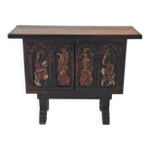 Console / buffet sculpté et peint de l'art mexicain colonial espagnol, années 1940.