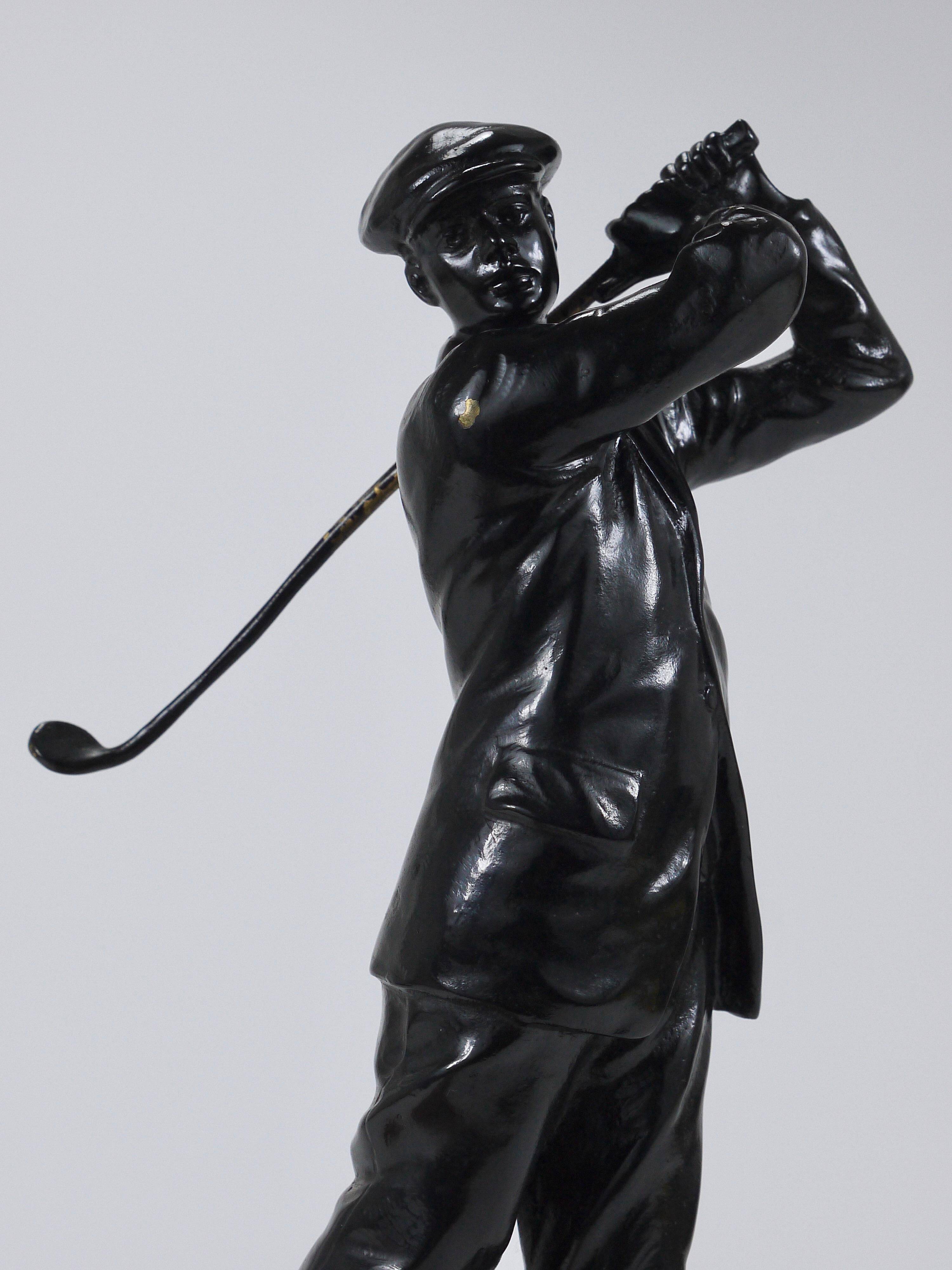 Bronze statue of the golfer Harry Vardon from the 1920s, Richard Thuss, Argentor Vienna.
