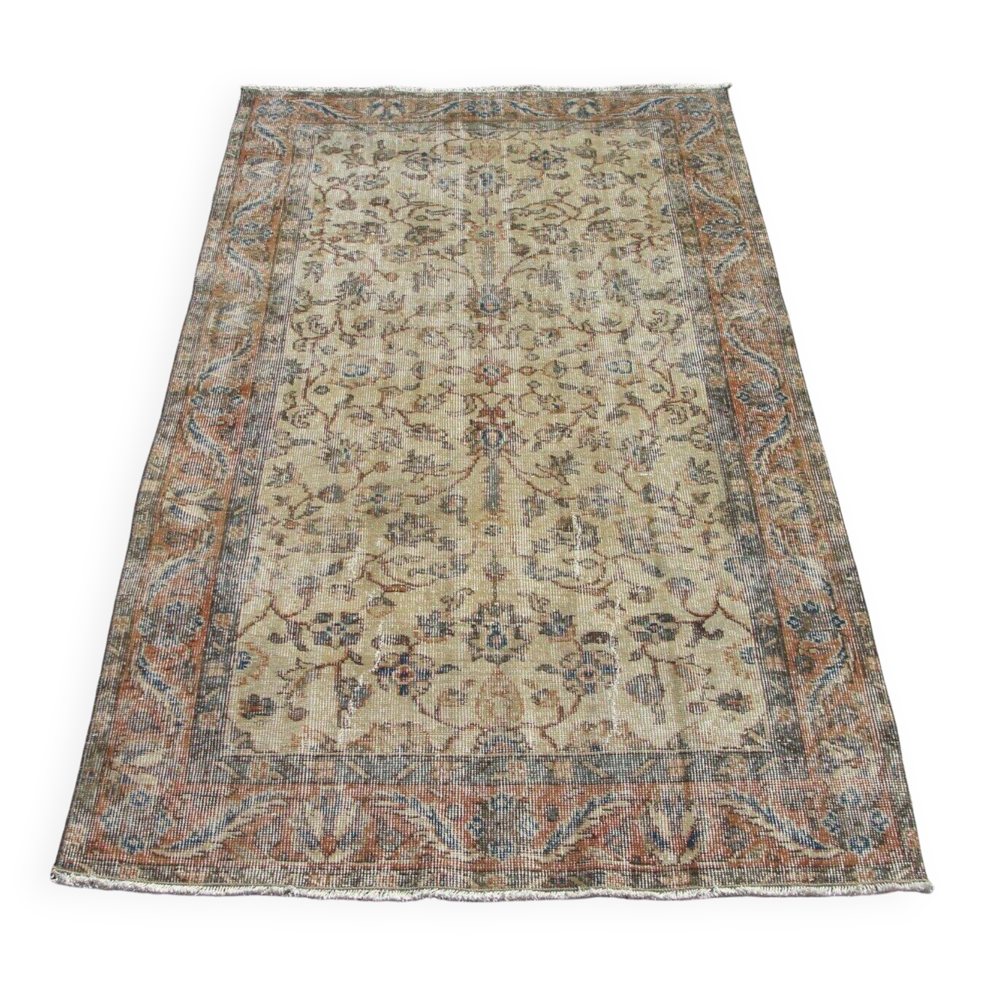 4x6 Turkish handwoven area kilim rug, Turkish wool rug