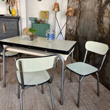Formica and chrome extension table 2 stools 2 chairs