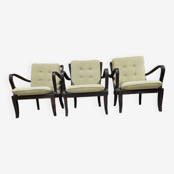 Set of 3 vintage Knoll Antimott armchairs 1960