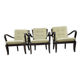 Set of 3 vintage Knoll Antimott armchairs 1960