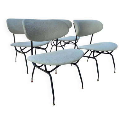 Ensemble de 4 fauteuils lounge conçus par Gastone Rinaldi, Italie, années 1950.