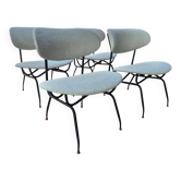 Set of 4 lounge chairs designed by Gastone Rinaldi, Italy, 1950s