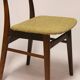 Chair in teak and wool