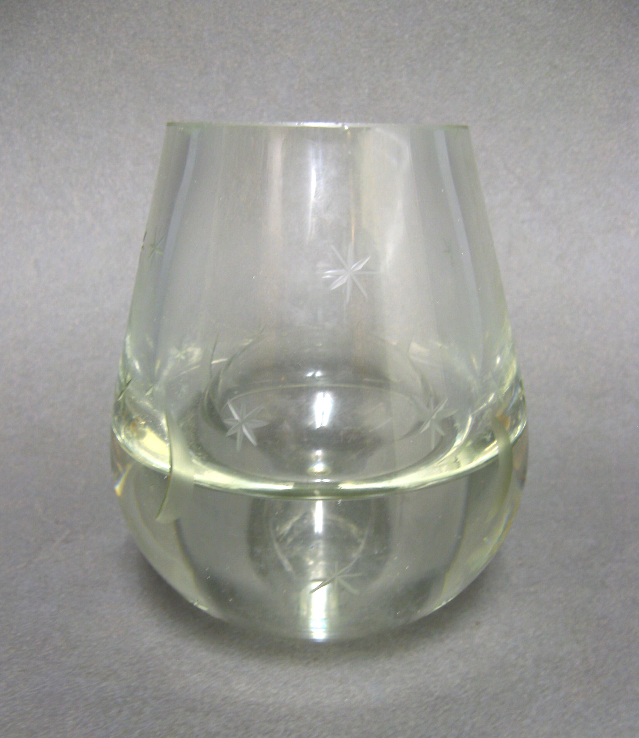 Double-sided bohemian crystal vase from the 50s/60s.