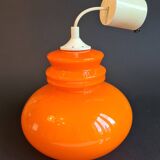 Vintage sixties orange glass pendant light