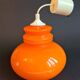 Vintage sixties orange glass pendant light