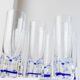 Set of 6 vintage royal blue transparent glass tumblers – Italian 1980s mid-century design