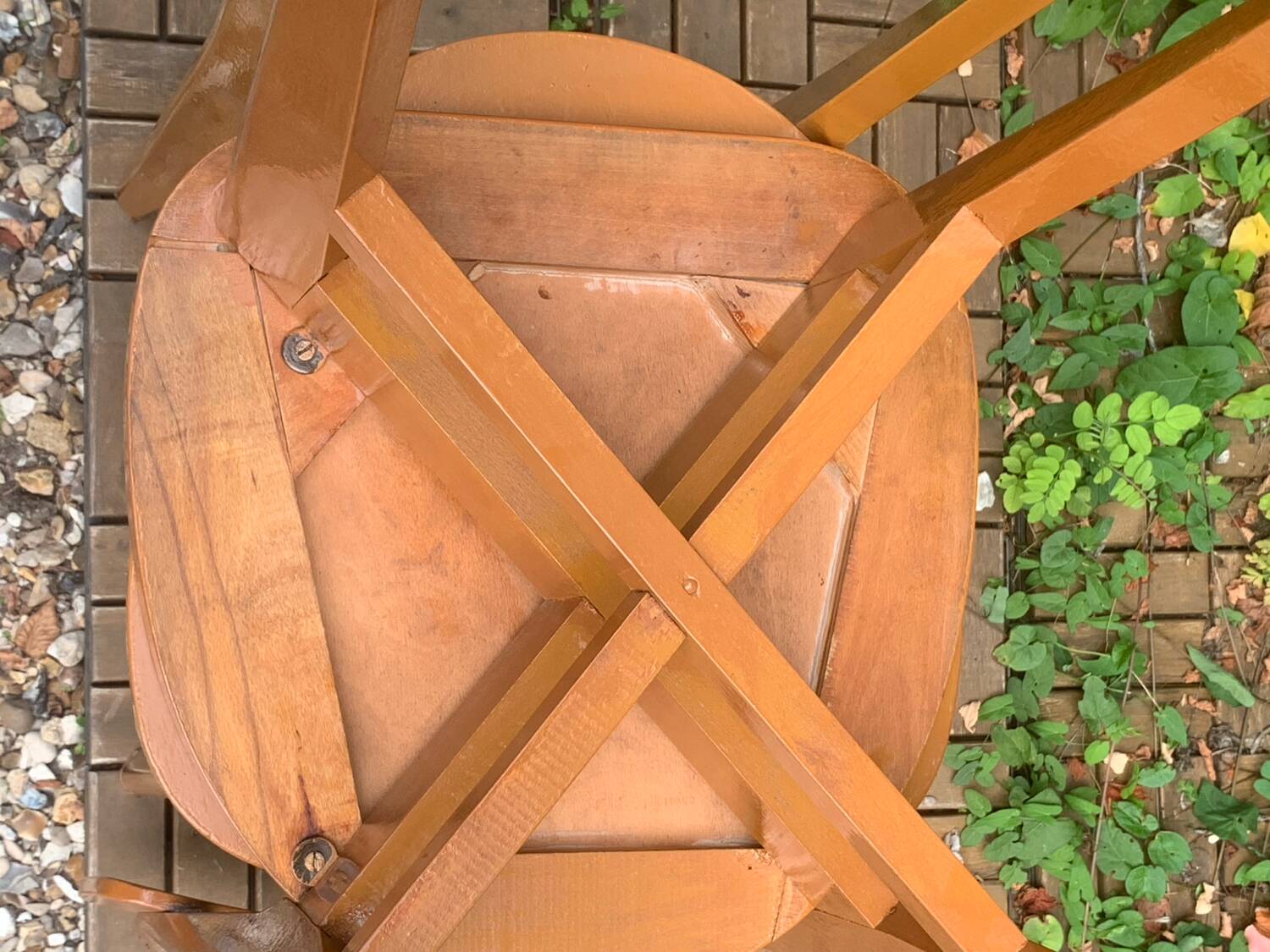 Pair of caramel bistro chairs 1950