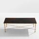 Bamboo coffee table with brass and Chinese lacquer Maison Baguès 1950
