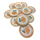 Set of twelve ceramic flat plates by Gien, Mougins decor