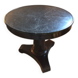 Large mahogany and marble empire pedestal table