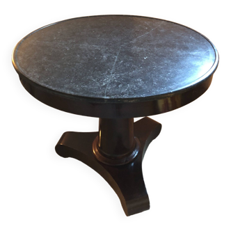 Large mahogany and marble empire pedestal table