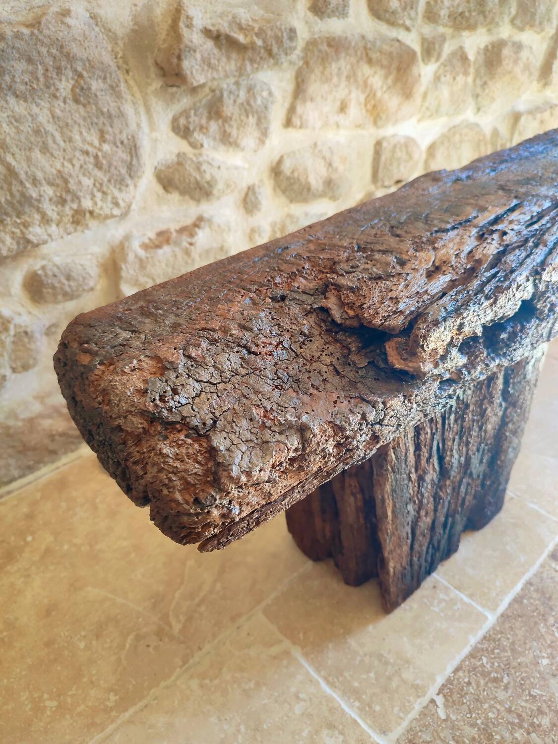 Century-old solid oak bench