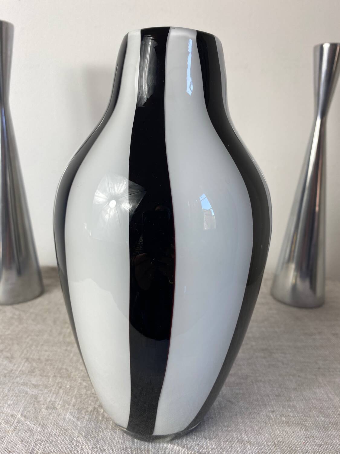 Designer two-tone glass vase