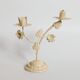 Chandelier italien en fonte peinte en blanc, motif floral, années 70