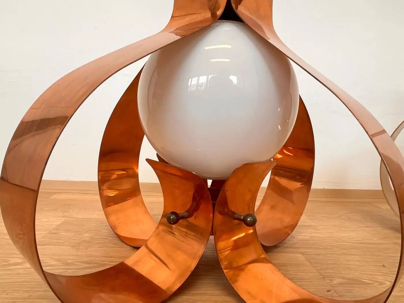 XXL pair of design mid-century large brass pendants / chandeliers - 1980s