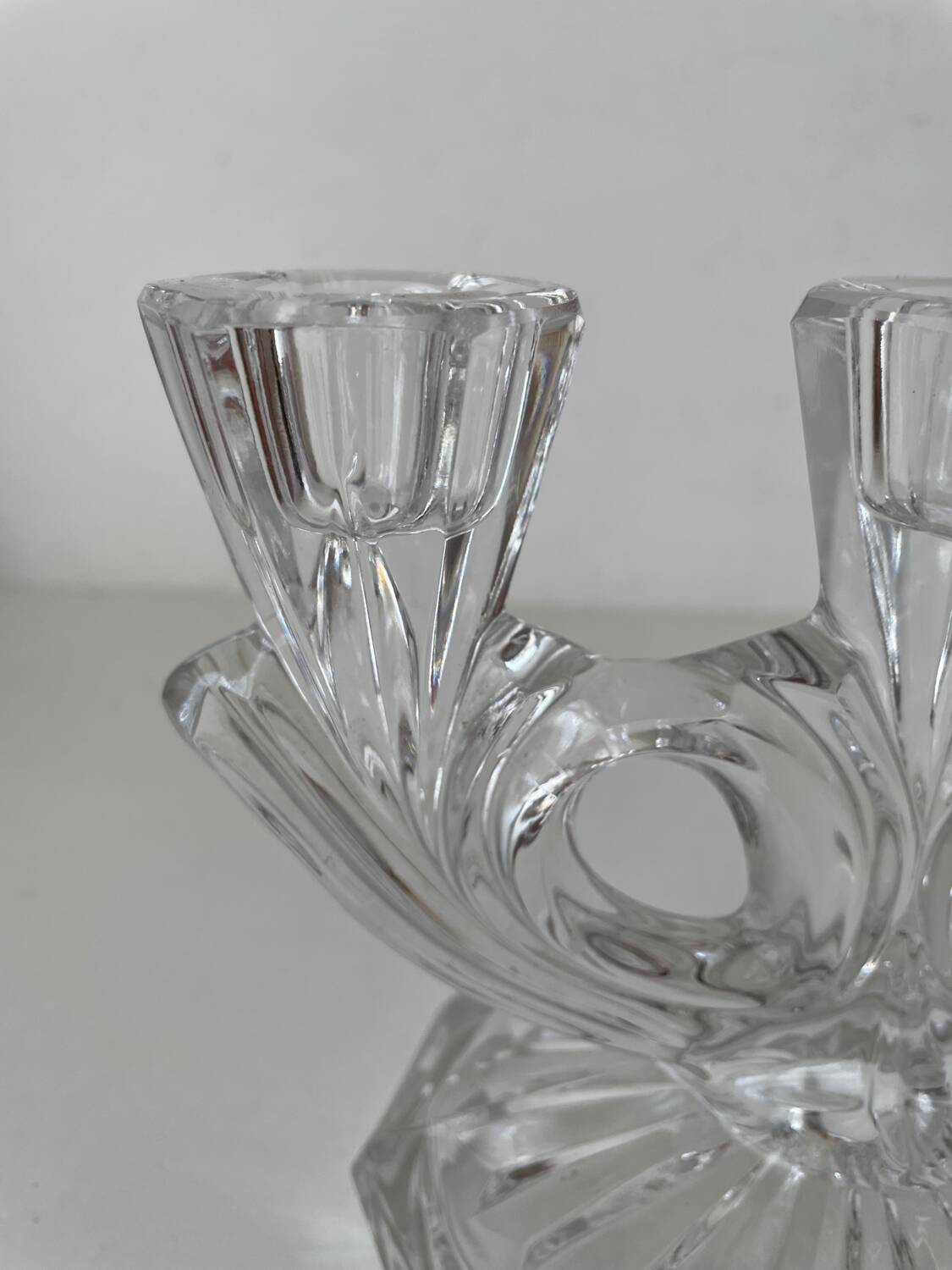 Bougeoir en verre annees 50