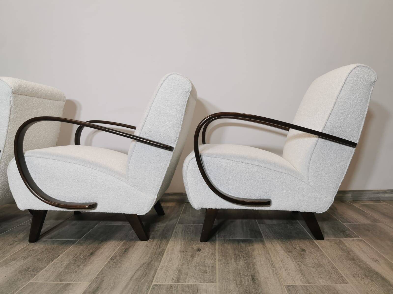 Set de 3 fauteuils par Jindrich Halabala, 1940s