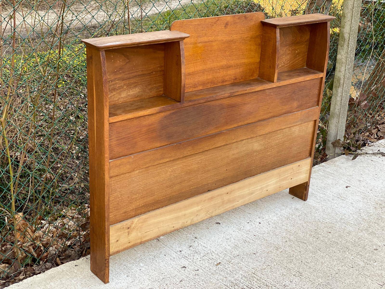 Wooden headboard with storage niches 135cm