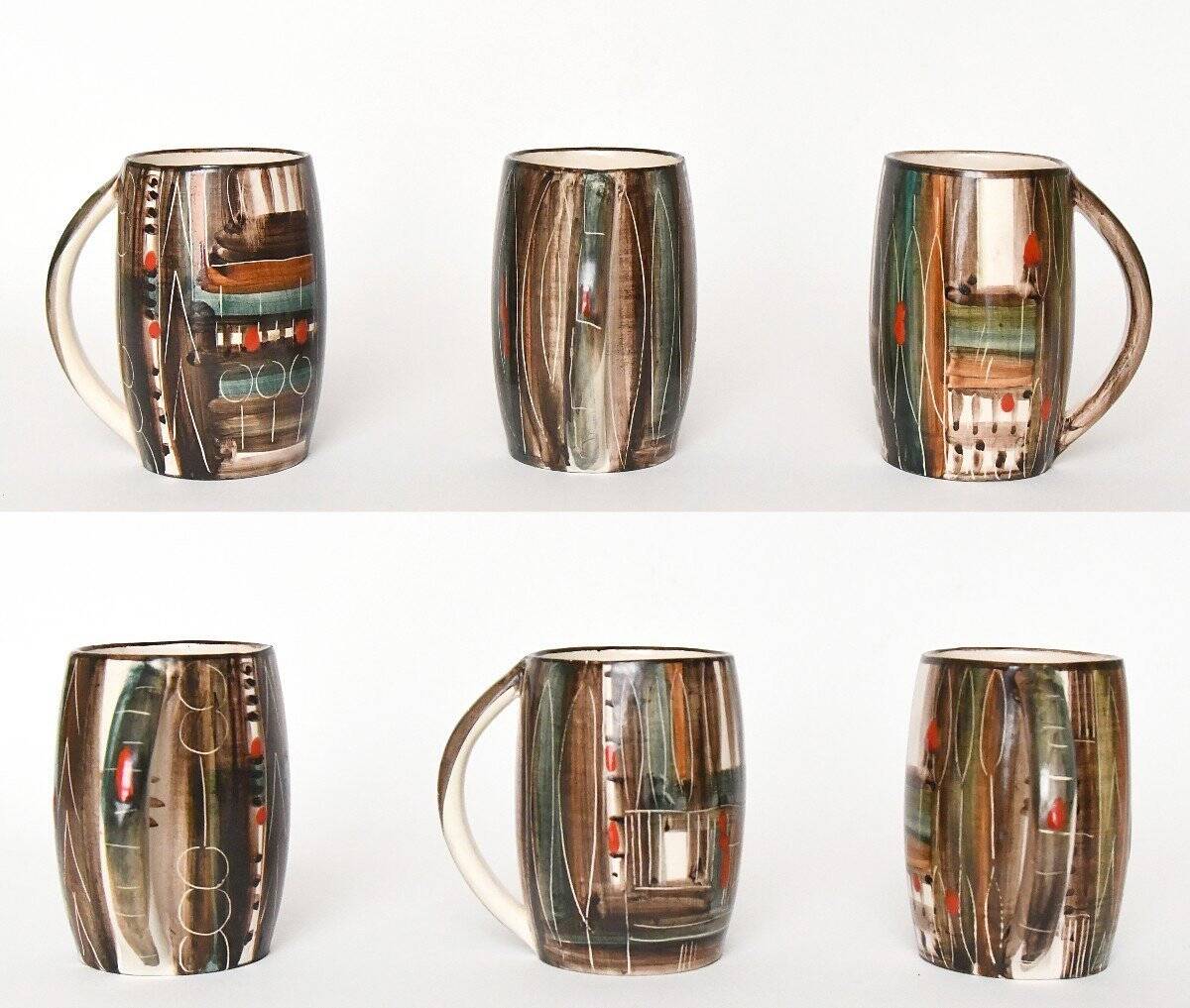 Vintage orangeade service in ceramic by "Fenice" from Albisola.
