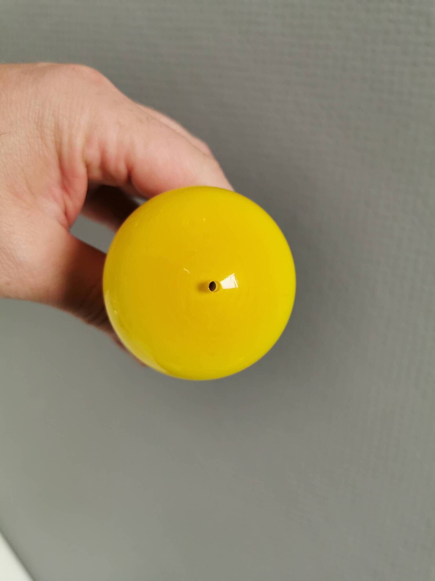 Two Holmegaard ‘Palet’ salt and pepper shakers. Michael Bang, yellow 1960s