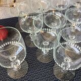 Scaled crystal foot glasses