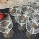 Verres à pied en cristal taillé écailles