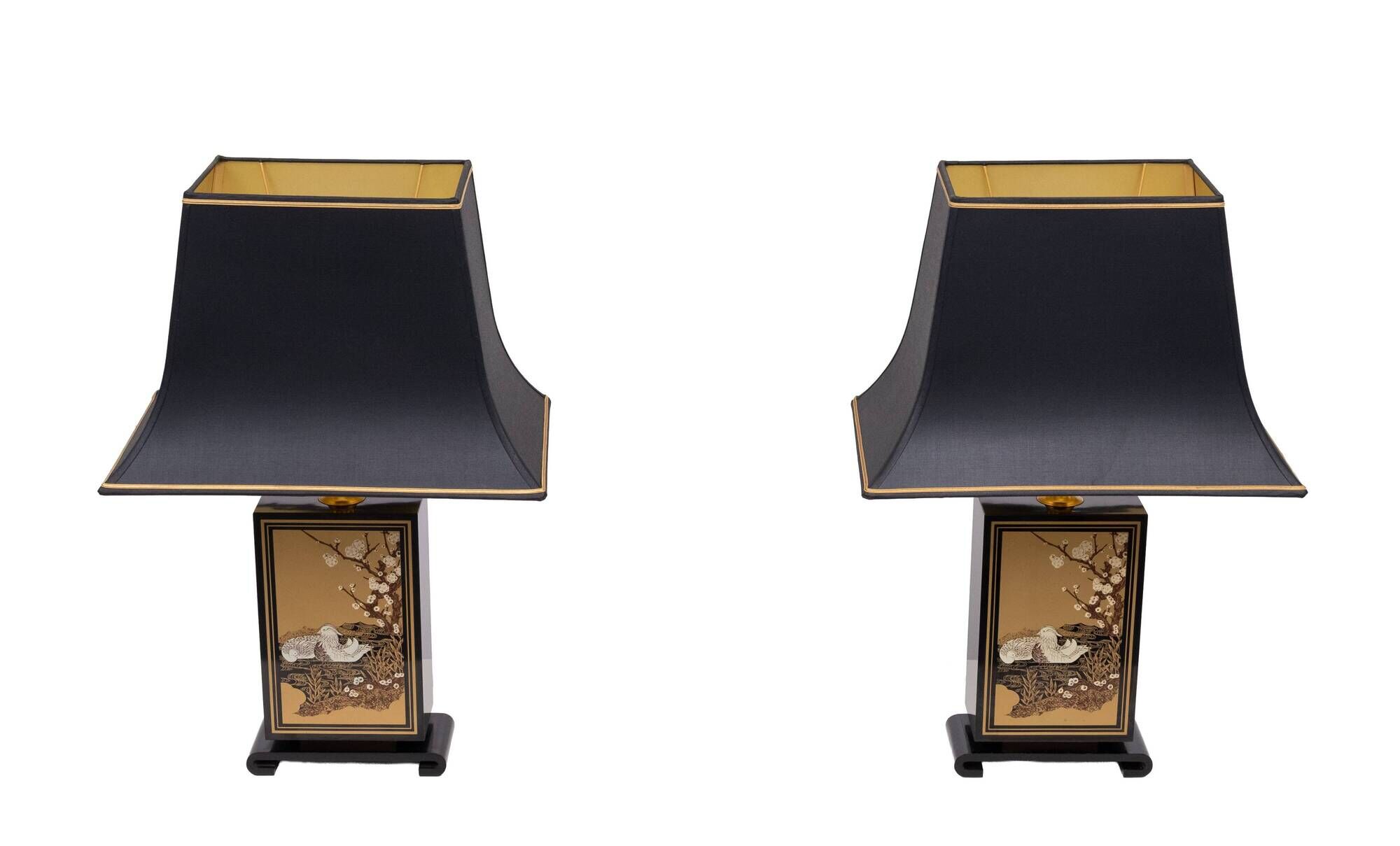 Stunning Maison Le Dauphin Pagode Design Table Lamps France 1970's