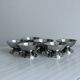 Set of 6 stainless steel footed bowls