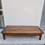 Rustic farmhouse coffee table with two drawers, solid oak, 19th century - 1.97m