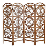 Paravent rotin peacock années 70