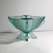 Art Deco Footed Glass Bowl by Stölzle Austria - 1930s
