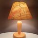 Wooden table lamp with fabric lampshade 1980