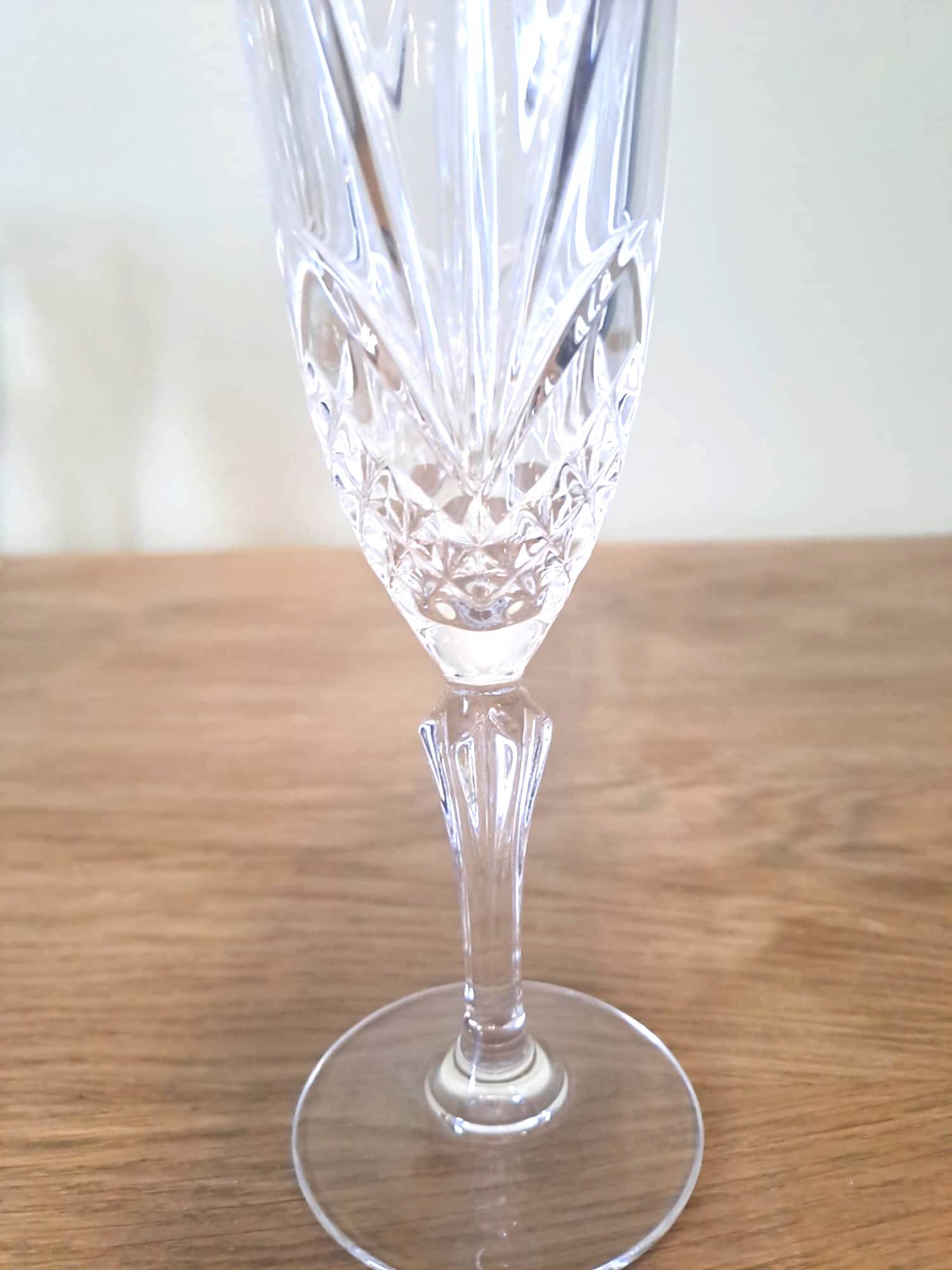 8 crystal champagne flutes