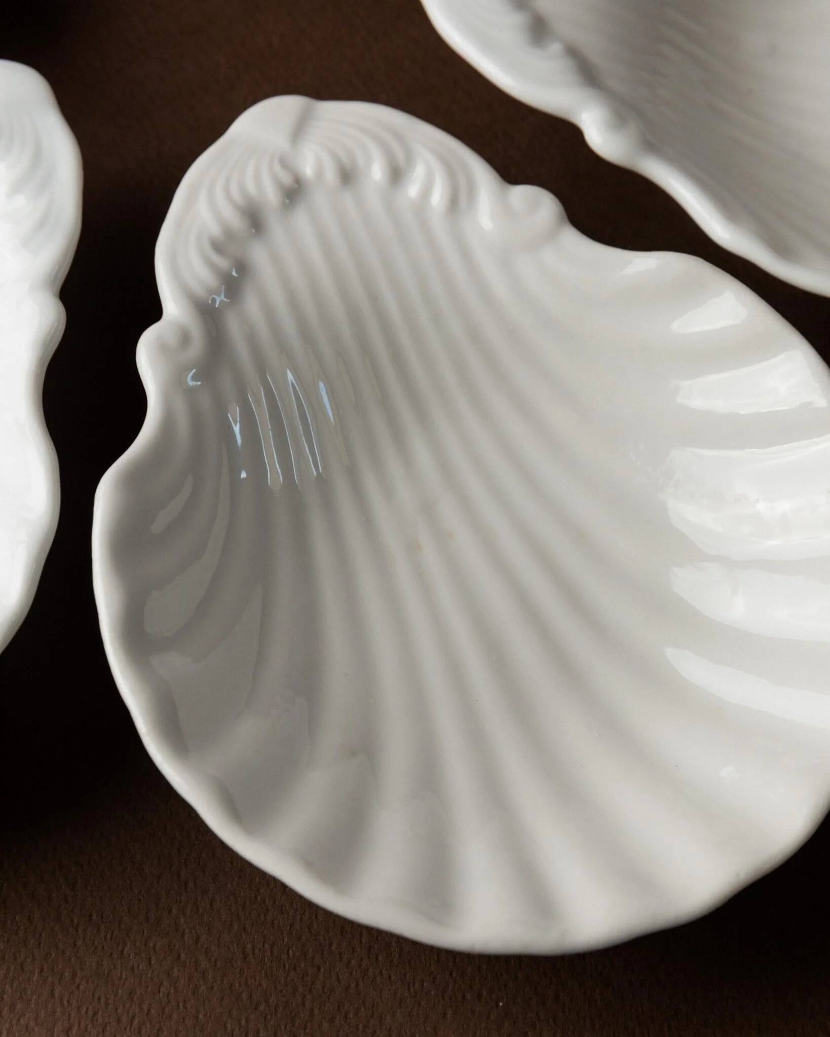6 vintage ceramic bowls in the shape of a shell - Del Vivo Firenze Italy 1970s