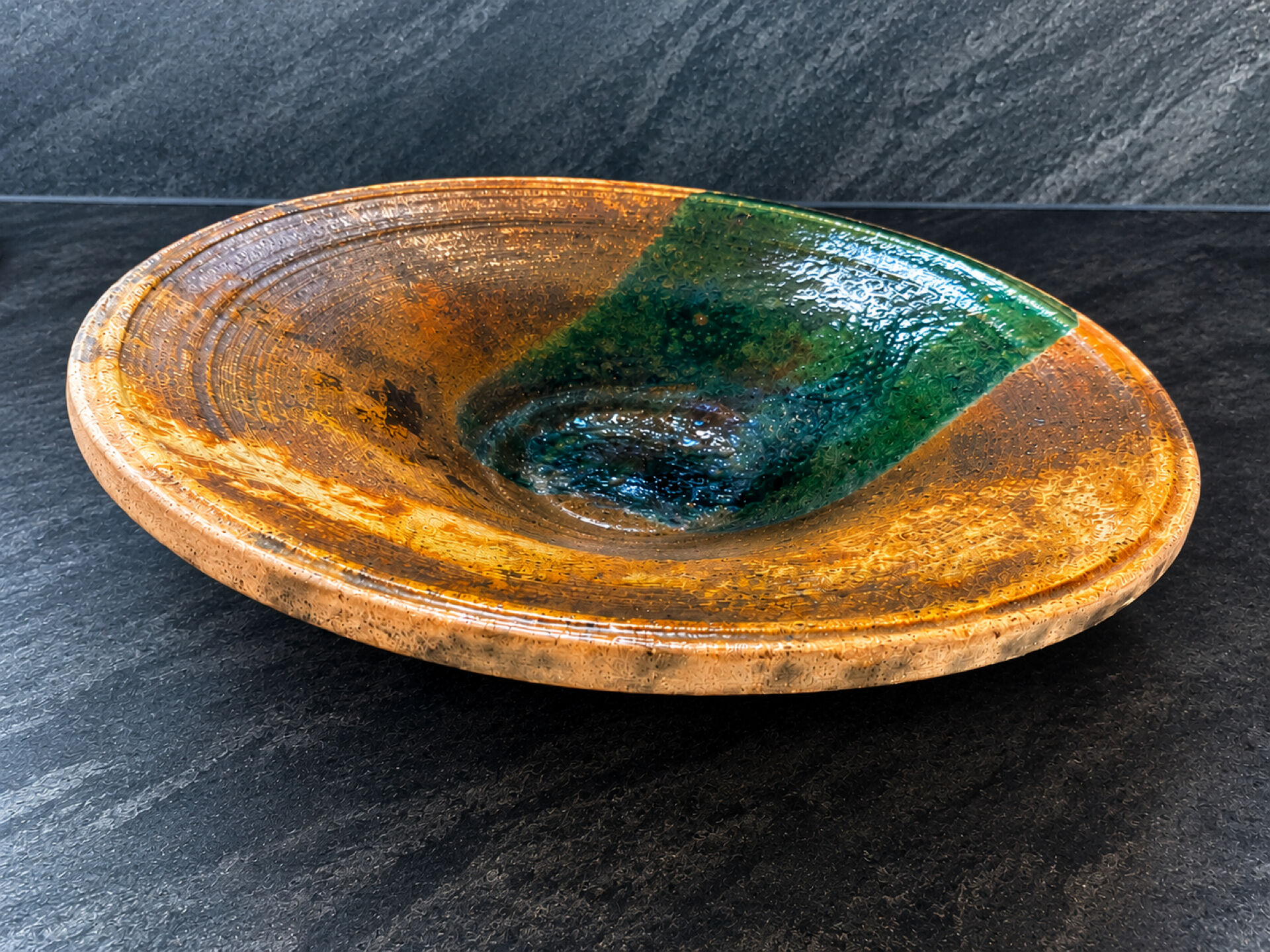 Magnificent raku ceramic bowl