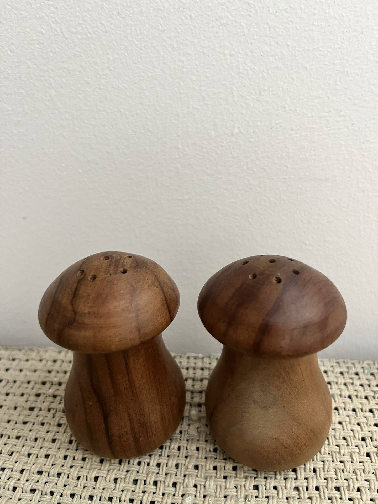 Salt and pepper shakers in wood