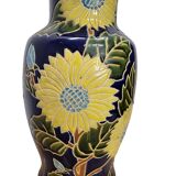 Large Vintage Hand Painted ceramic Vase Late 20th Century