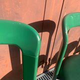 6 Bruno Rey Kush & co Green Stackable Chairs Circa 1970