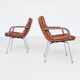 Geoffrey Harcourt pair of armchairs in leather Artifort The Netherlands 196