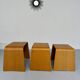 Set of 3 nesting coffee tables in thermoformed wood, 80s design