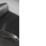 Black leather swivel armchair by Ire Möbel AB, 1960
