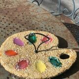 Vintage Vallauris ceramic cheese or charcuterie board or palette