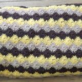 Set of 5 wool crochet cushions 1970s