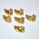 Table decoration set: 6 vintage swan place card holders in gold-tone metal